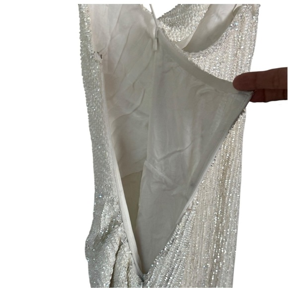 Retrofête Katya Moonglow White Sequin Embellished Gown Size Med NWT - Picture 7 of 14